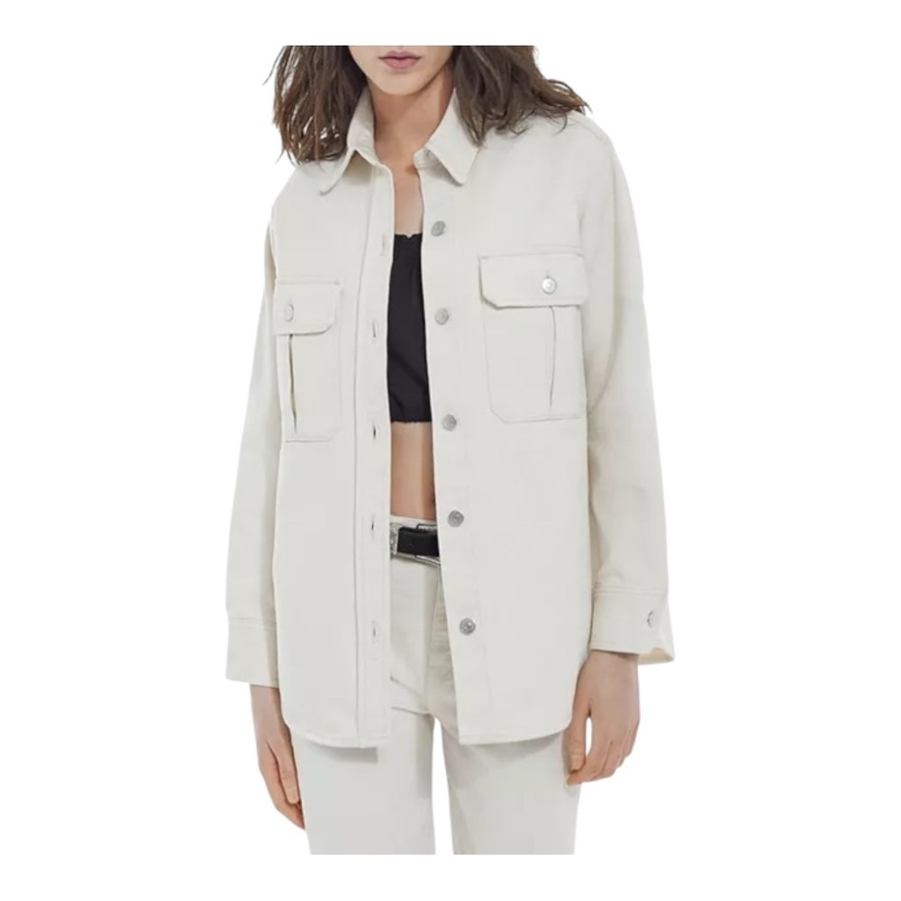 THE KOOPLES Paris White Cotton Denim Jacket
Size EU 0 / US 2/XS – NWT Oversized